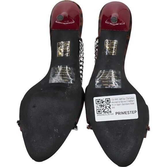 Jeffrey Campbell Soire Cheetah Print Satin Slide Sandals Heels US 6M - Picture 6 of 6